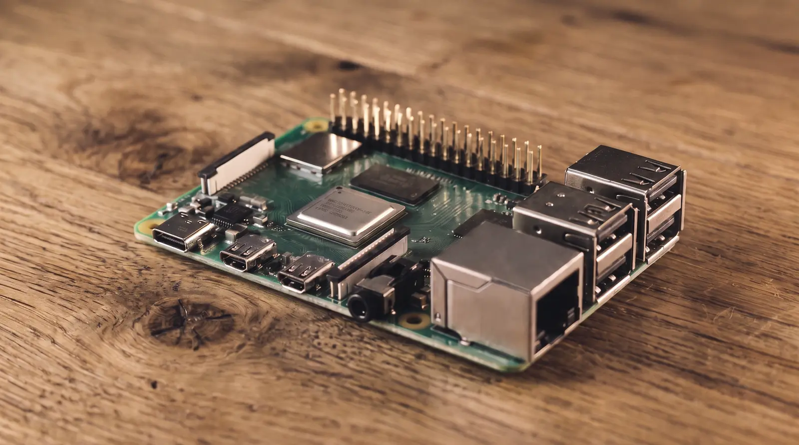 A Raspberry Pi 5 single-board computer